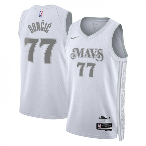 Dallas Mavericks Trikot Luka Doncic Nike 2024-25 City Edition Weiß Swingman - Herren